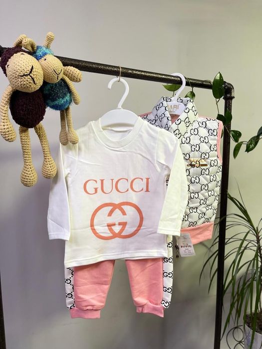 Детский комплект тройка с жилеткой