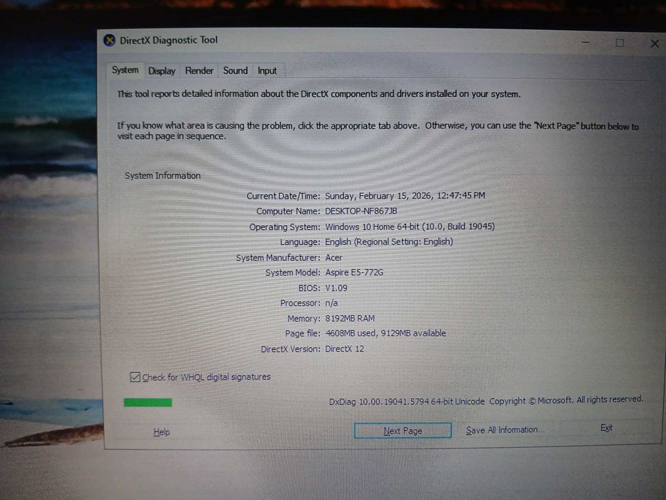 Vand laptop Acer Aspire