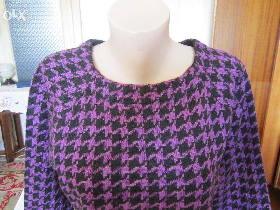 Pulover in doua culori negru/mov + bonus