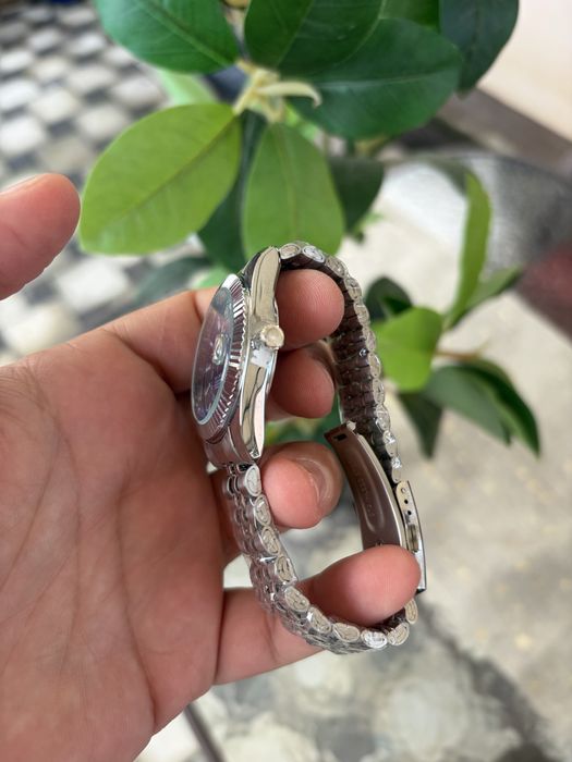 Rollex cadran albastru din inox