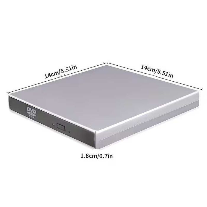 Външно CD DVD устройство USB 3.0 USB-C 2 в 1 записвачка за лаптоп и компютър