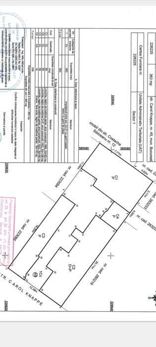 Teren de vanzare 363 Mp.  D 12,40  Domenii   Strada Carol Knappe Nr.49