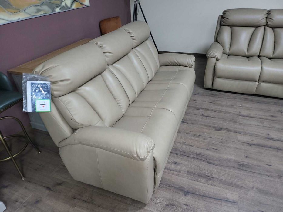 Американски бежов кожен комплект тройка и двойка La-z-boy - "Tulsa"