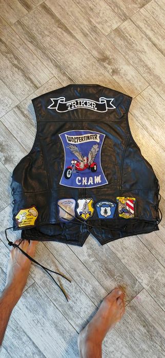 Vesta moto  biker Custom din piele naturală