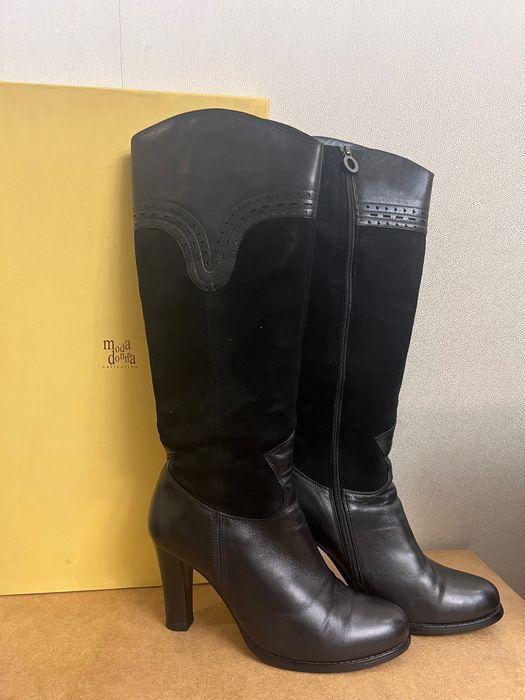 Сапоги 2 пары и ботинки  на каблуке