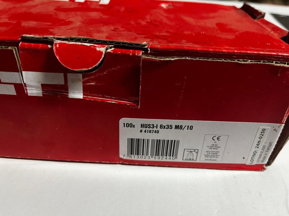 Ancore beton HILTI HUS3-I 6x35 mm, M8/M10- cutie de 100 bucăți