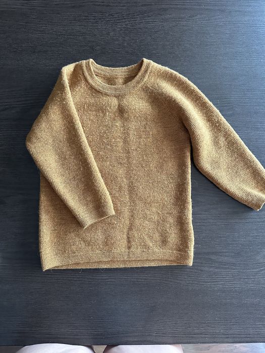 Set lana fina baby alpaca Wool It Pulover si Pantaloni 1-3 ani mustar