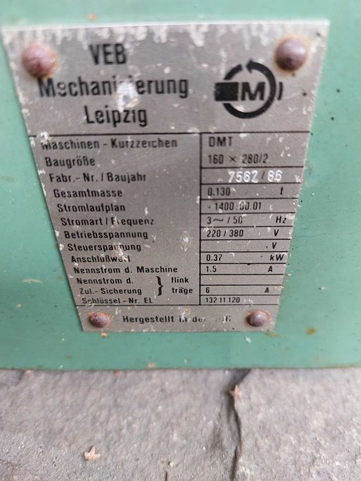 Немски прецизен струг DMT 160x280 (VEB Leipzig) – 130 кг