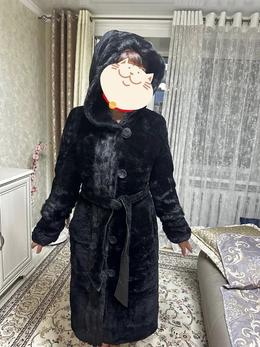 Шуба мутон с капюшоном