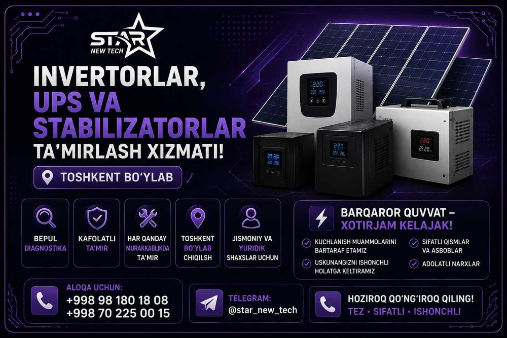 Remont INVERTOR ,  Ups va Stabilizatorlar Ta'miri