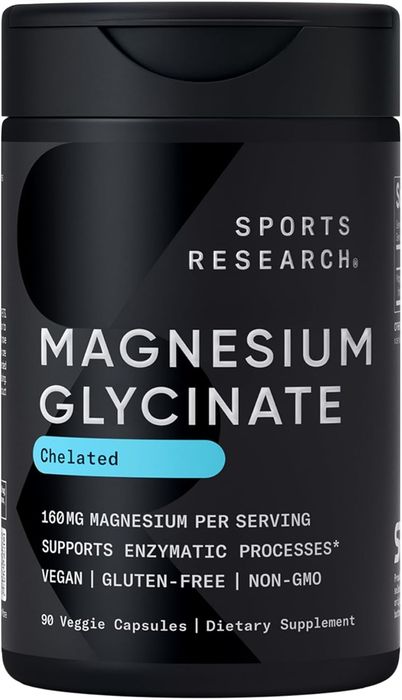 Магний Глицинат Sports Research 160мг 90вегакапсул