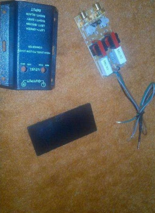 Adaptor hi to low convertor nivel semnale audio statie subwoofer