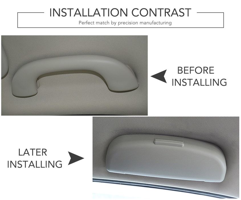 Кутия за очила за кола - черна, сива и бежова