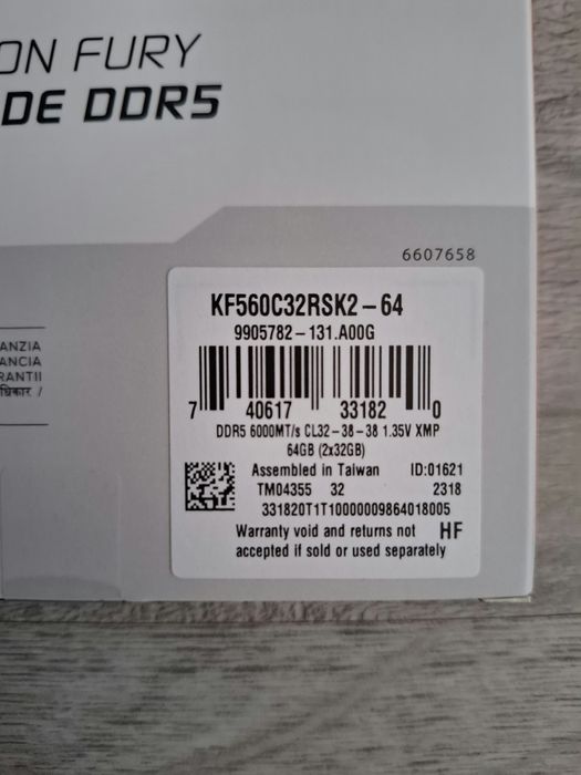 Чисто нова памет: Kingston Fury Renegade 64GB(2x32GB) DDR5 6000MT/s
