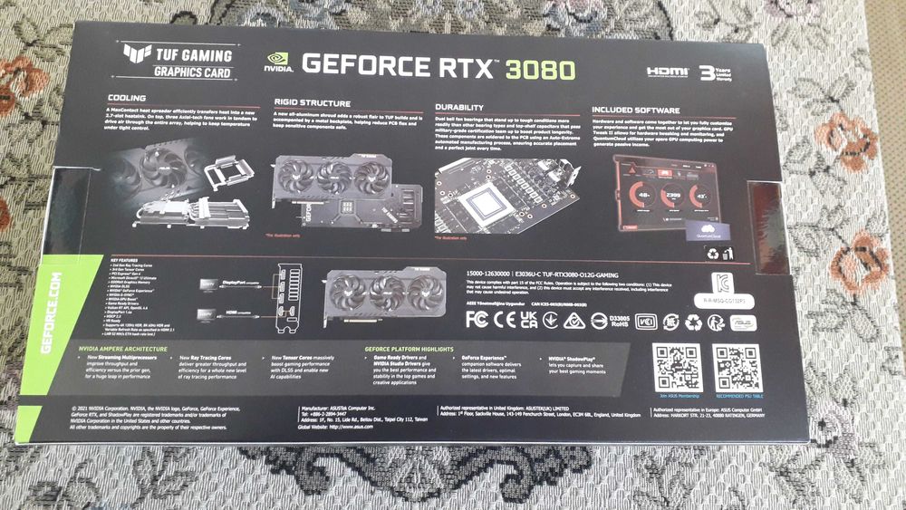 Asus Tuf RTX 3080 12GB gddr6x 384bit