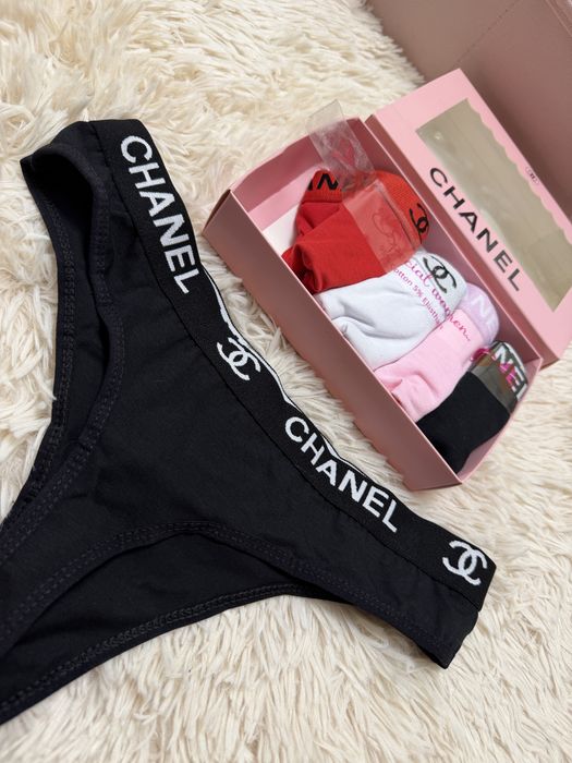 Set de 5 chiloti tanga Chanel de dama M L XL