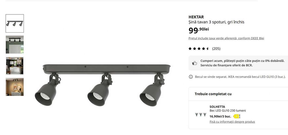 Hektar sina / aplica / plafoniera cu spoturi tavan IKEA
