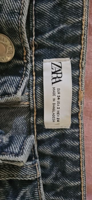 дамски тип скъсани дънки Zara Pull Bear Only