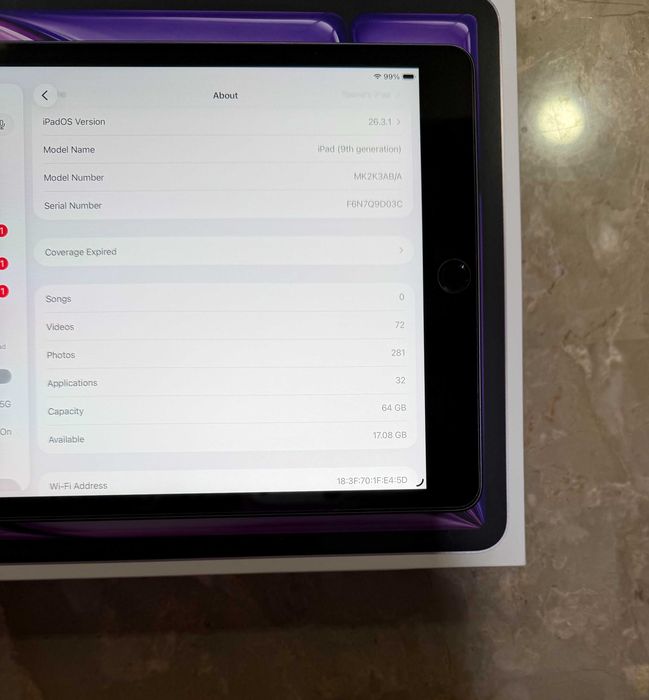 iPad 9th | 64GB | Wi-Fi Space Gray | Оригинал | Отличное состояние