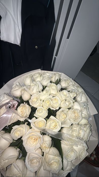 цветы,букет белых роз