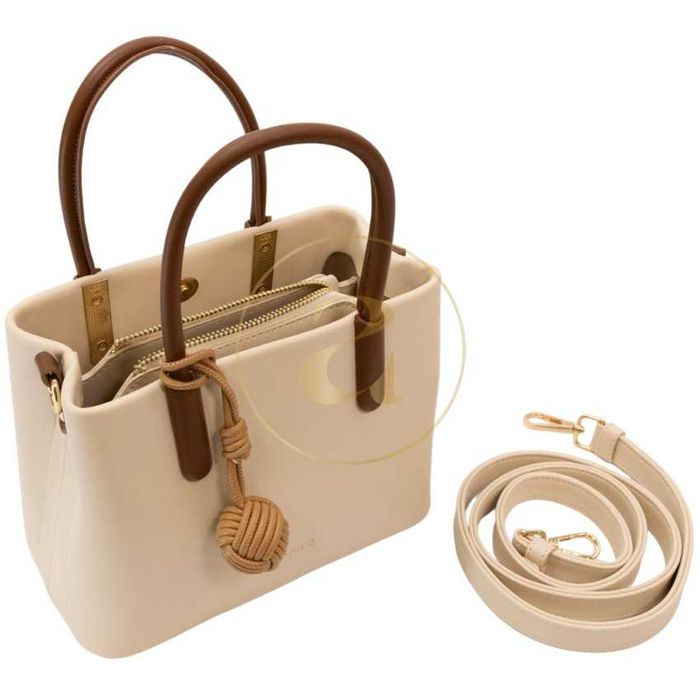 Класическа дамска чанта AMORE Alessia - Beige