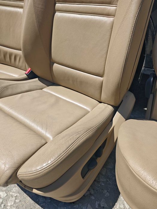 Бежов кожен салон BMW X5 E70 7 места подгрев и памет Н355
