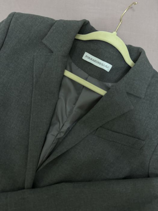 Пиджак оверсаиз расцветка серый