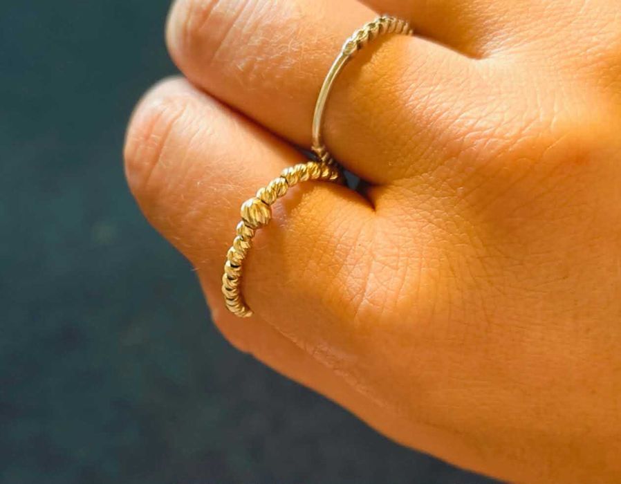 Inel cu bile din aur 14 k 585