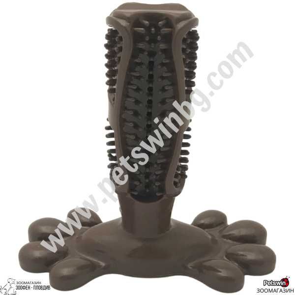 Играчка за Куче - Четка за Зъби - 12.6/4/12.5см - Шоколадова разцветка