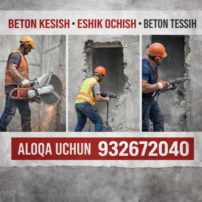 Бетон тешиш Beton kesish va eshik ochish