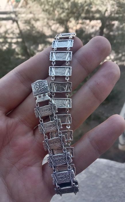 Браслет серебро с молитвой