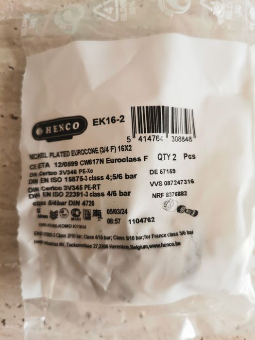 Racord eurocon 16 *3/4 Henco