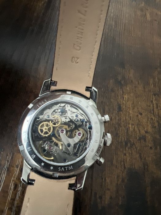 Ceas Seagull Pilot 1963, chronograph, cadran fosforescent