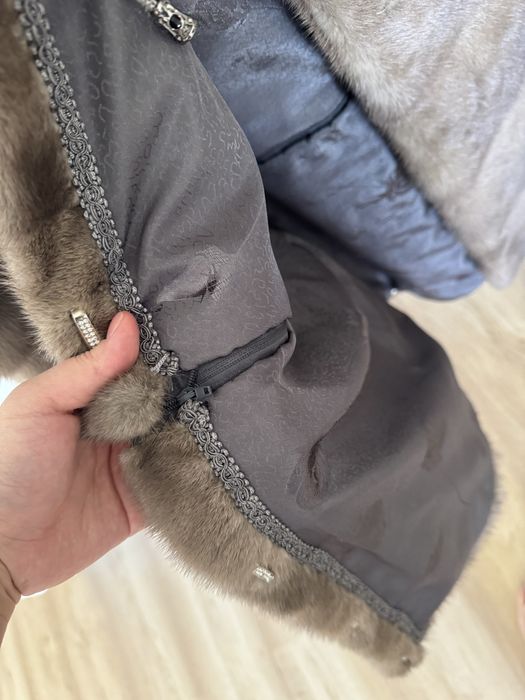 Норковая шуба серая