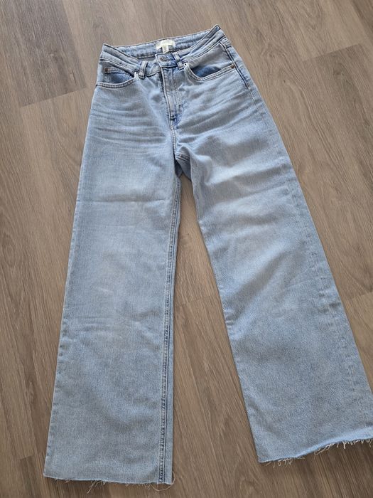 Denim  h&m marime 36 blugi femei drepti cu talie inalta