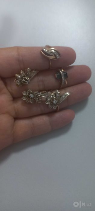 Золотые кольца и серьги 585