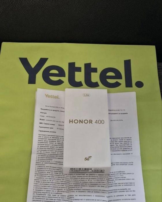 ЧИСТО НОВ Honor 400 Lite Гаранция Yettel 2028г. Green