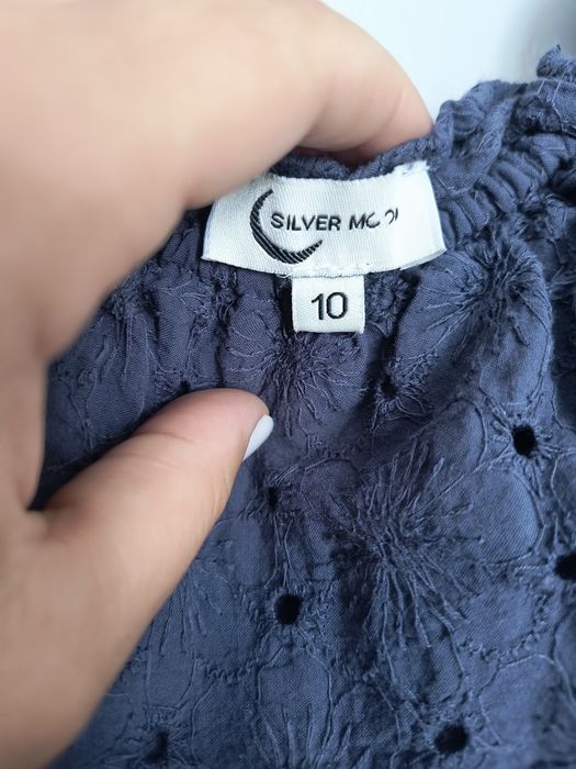 Rochie lungă bumbac broderie englezească