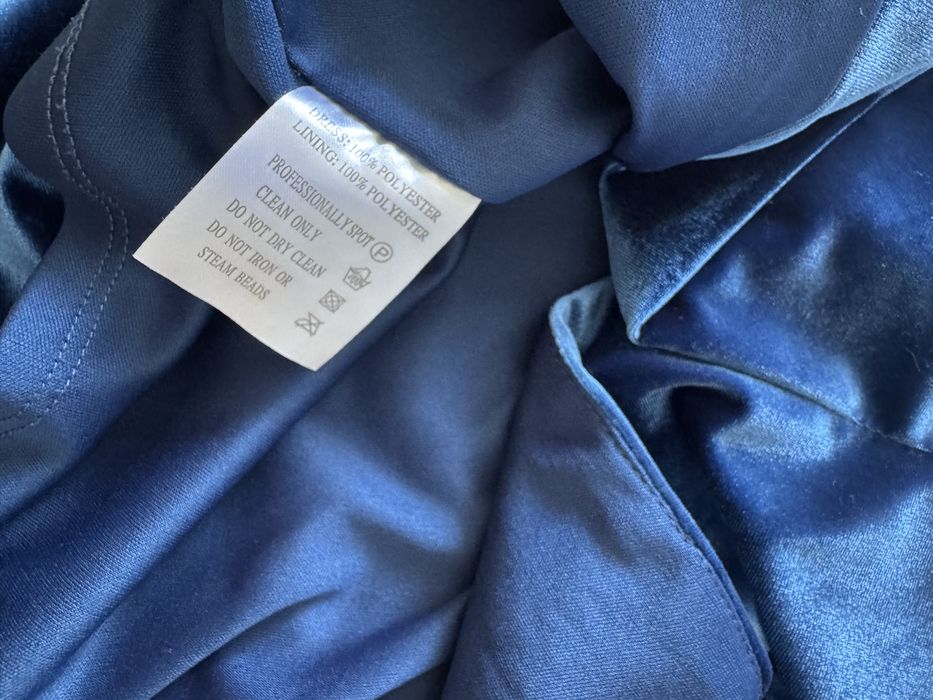 Платье синее бархатное 46 р