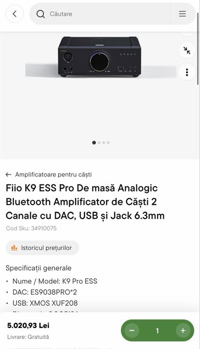 Dac Amplificator casti Fiio K9 ESS Pro