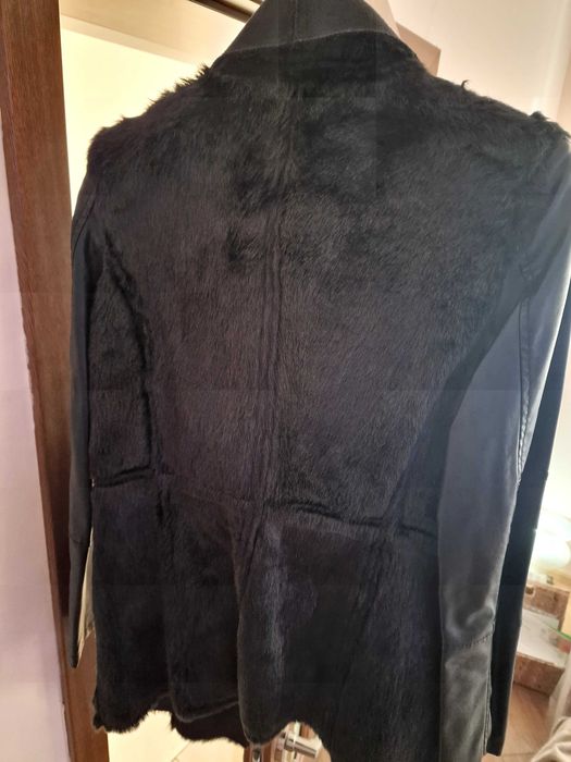 Черни манта от еко кожа