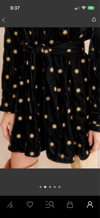 Рокля черно кадифе на Sezane