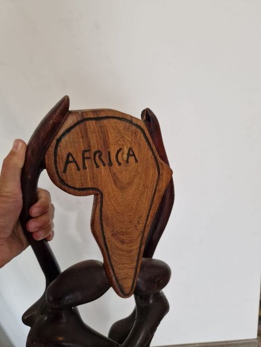 Statueta abanos lemn exotic  mare 1m  figurina sculptura  Love Africa