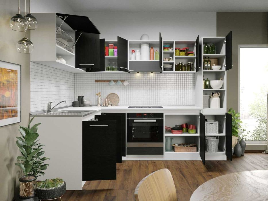 Set Mobila Bucatarie Colt Mina 180*260 Alb/Ferrara – C25