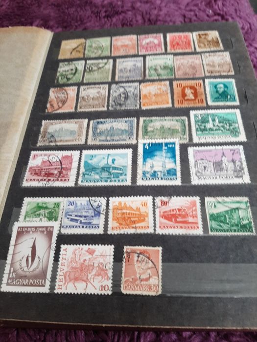 Clasor cu timbre stampilate străine și românești