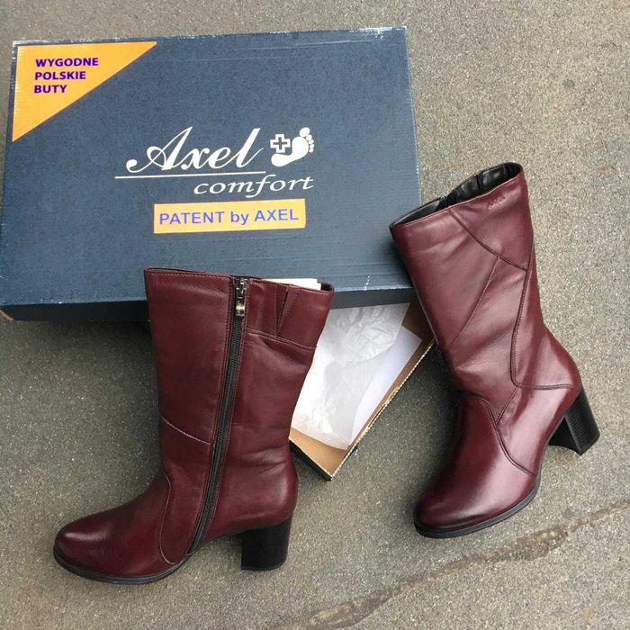 Cizme cu toc jos NOI din piele naturala imblanite marimea 36