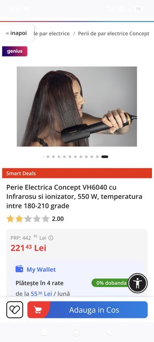 Perie Electrica Concept VH6040 cu Infrarosu si ionizator