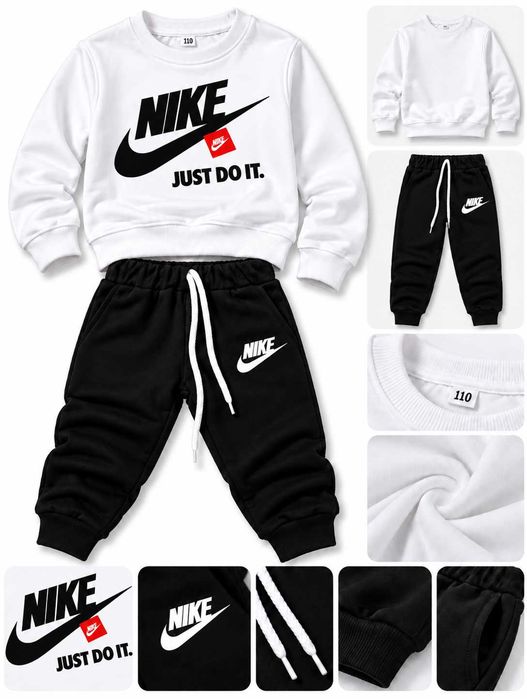 Детски комплект с щампа Just Do It Nike, блуза и долнище с лека вата, 1-6 години