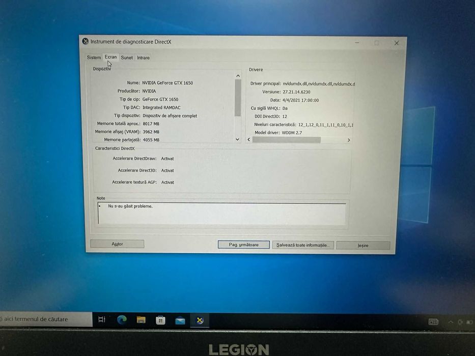 Laptop Gaming Lenovo Legion Y7000 I7-9750H SSD GTX1650 ProMax Amanet