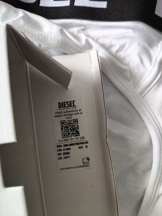 Diesel set 3 chiloți bărbați alb-negru-negru mărimea XL noi originali